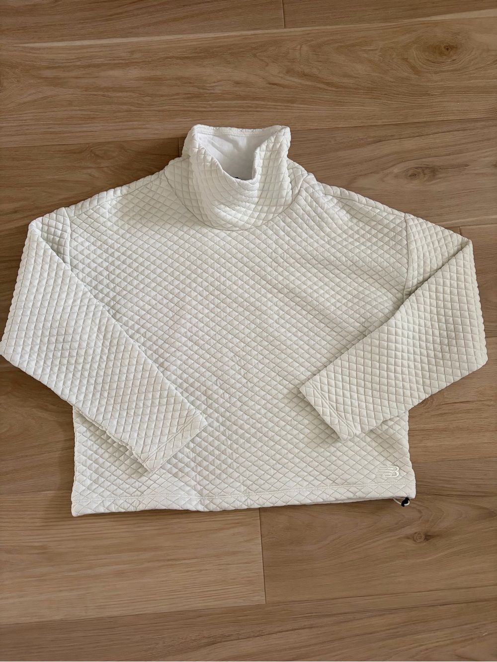 New Balance Cream Quilted Turtleneck Sweater